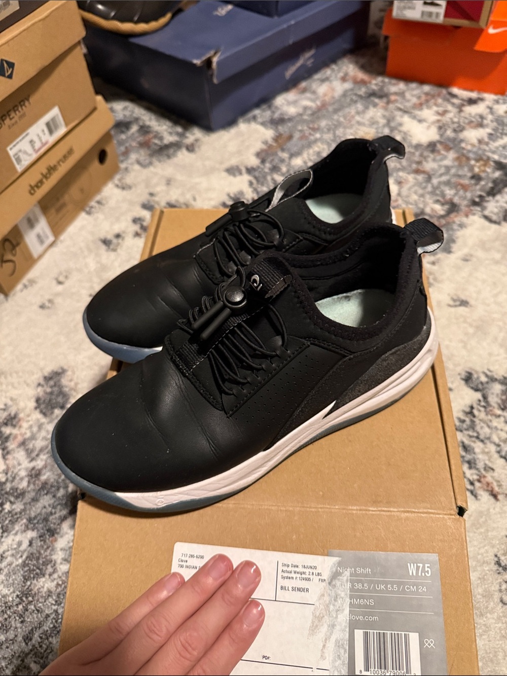 Women’s Clove Black Slip-On Sneakers - W7.5